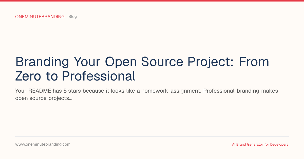 Open Source Project Branding Guide 2026 | OneMinuteBranding