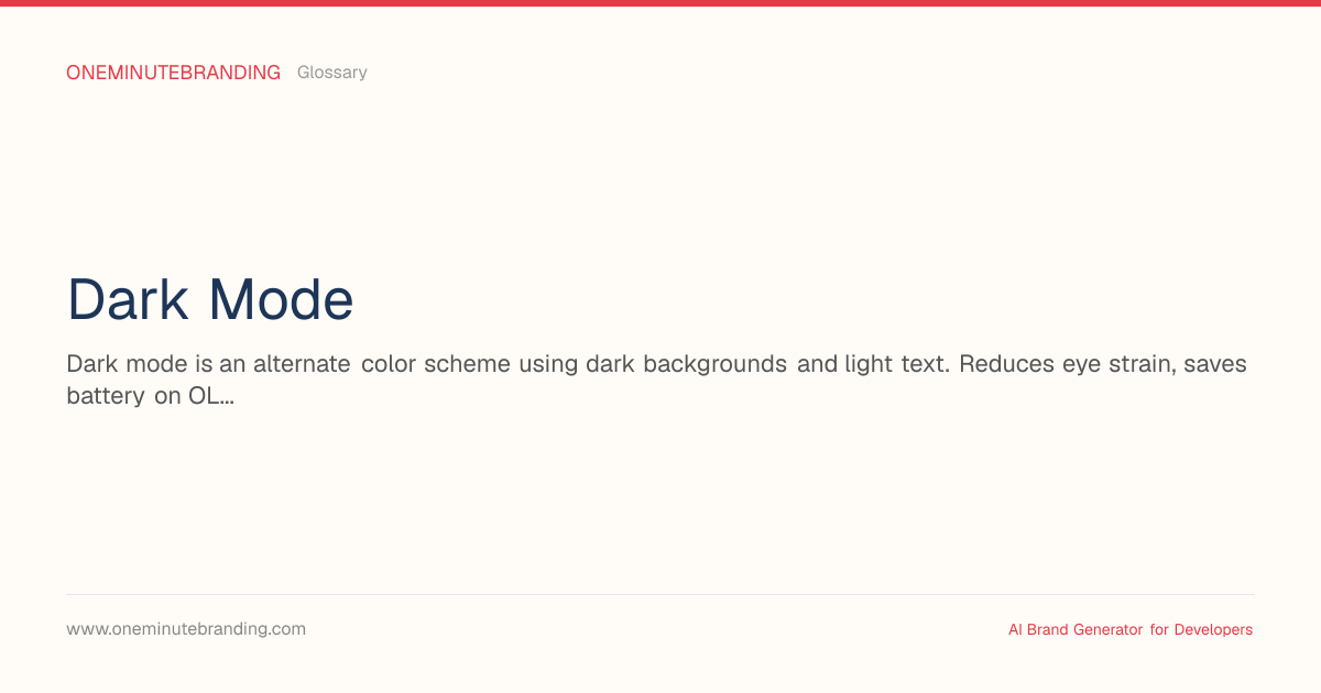 What Is Dark Mode? | Developer Guide | OneMinuteBranding